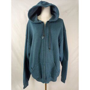 Fruit of the Loom Men's Blue Fleece Zip-Up Hoodie Size XL